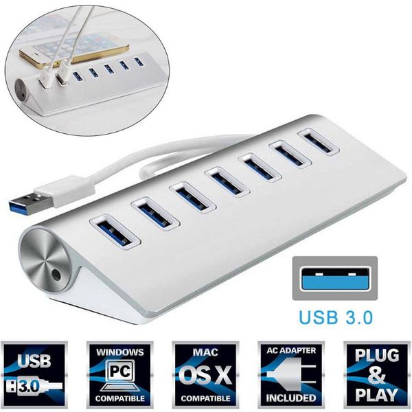 hubs portable usb 3.0 hub 4/7 port aluminum 5gbps high speed power adapter multi splitter for pc laptop
hubs portable usb 3.0 hub 4/7 port aluminum 5gbps high speed power adapter multi splitter for pc laptop