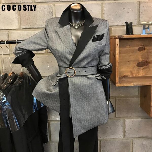 korean style blazer women long sleeve belt ladies coat temperament woman suit jacket loose autumn 2021 women's suits & blazers, White;black
korean style blazer women long sleeve belt ladies coat temperament woman suit jacket loose autumn 2021 women's suits & blazers, White;black