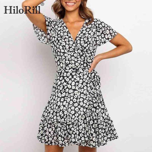 women v neck floral print dress summer ruffle short sleeve beach ladies a line casual wrap es vestidos mujer 210508, Black;gray
women v neck floral print dress summer ruffle short sleeve beach ladies a line casual wrap es vestidos mujer 210508, Black;gray