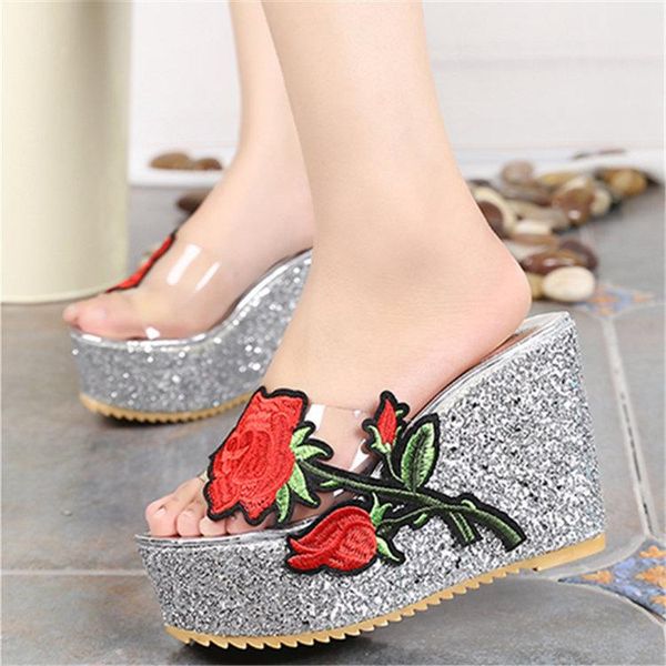 slippers women's summer outdoor sandals and slippers. waterproof platform super high-heeled transparent wild open toeslippers, Black
slippers women's summer outdoor sandals and slippers. waterproof platform super high-heeled transparent wild open toeslippers, Black