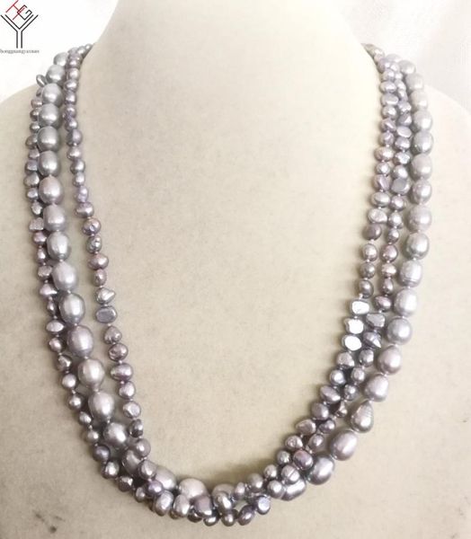 chokers women fashion jewelry 3 rows necklace 6-10mm gray colors natural pearl baroque freshwater, Golden;silver
chokers women fashion jewelry 3 rows necklace 6-10mm gray colors natural pearl baroque freshwater, Golden;silver