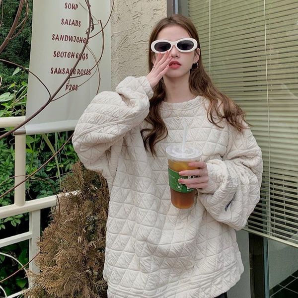 women's sweaters medium and long sweater pullover winter 2021 loose lazy top, White;black
women's sweaters medium and long sweater pullover winter 2021 loose lazy top, White;black