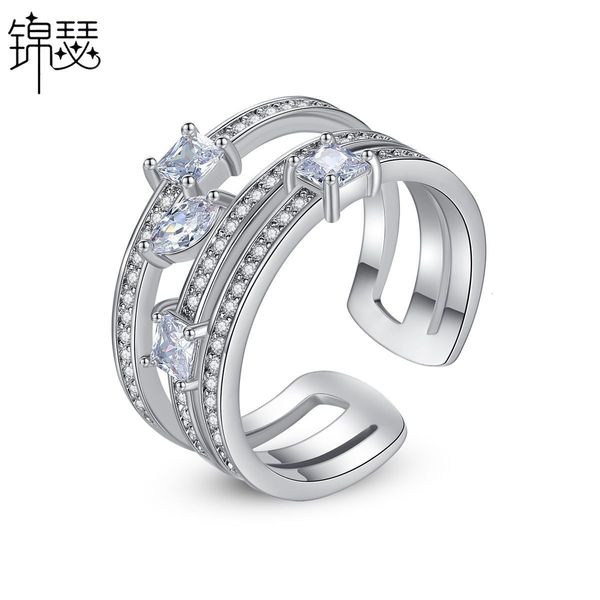 925 sterling silverboutique zirconium diamond ring love korean fashion opening copper inlaid women's adjustable size multi-layer, Golden;silver
925 sterling silverboutique zirconium diamond ring love korean fashion opening copper inlaid women's adjustable size multi-layer, Golden;silver