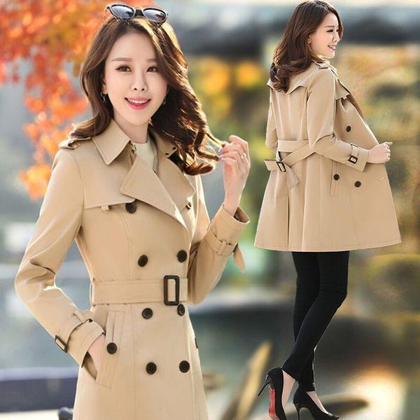 women's trench coats 2021 spring autumn coat khaki slim double-breasted long outwear plus size with belt office female windbreaker, Tan;black
women's trench coats 2021 spring autumn coat khaki slim double-breasted long outwear plus size with belt office female windbreaker, Tan;black