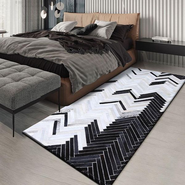 carpets american style cowhide patchwork carpet , big size genuine cow leather black and white striped decorative bedside rug 80x150cm
carpets american style cowhide patchwork carpet , big size genuine cow leather black and white striped decorative bedside rug 80x150cm