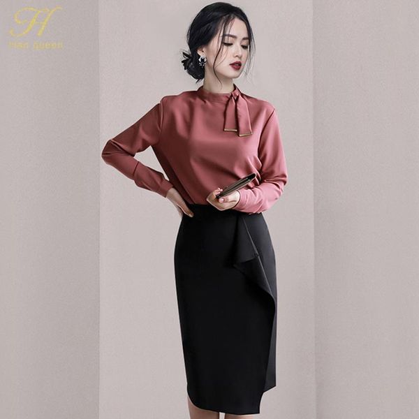two piece dress h han queen autumn 2 pieces suit women's long sleeve shirt crop and sheath pencil skirts elegant slim occupation skirt, White
two piece dress h han queen autumn 2 pieces suit women's long sleeve shirt crop and sheath pencil skirts elegant slim occupation skirt, White