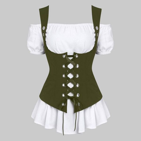 women's shapers 2pcs shirts set corset lace up waist trainer bodysuit body slim women waistcoat shaper plus size, Black;white 
women's shapers 2pcs shirts set corset lace up waist trainer bodysuit body slim women waistcoat shaper plus size, Black;white