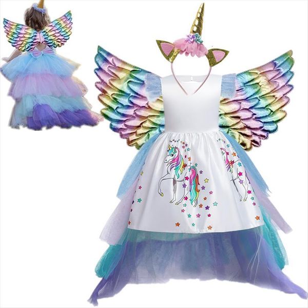 childrens unicorn girls cosplay girl dress party princess costume kids rainbow long tail vestidos wig headband performance clothing, Red;yellow
childrens unicorn girls cosplay girl dress party princess costume kids rainbow long tail vestidos wig headband performance clothing, Red;yellow