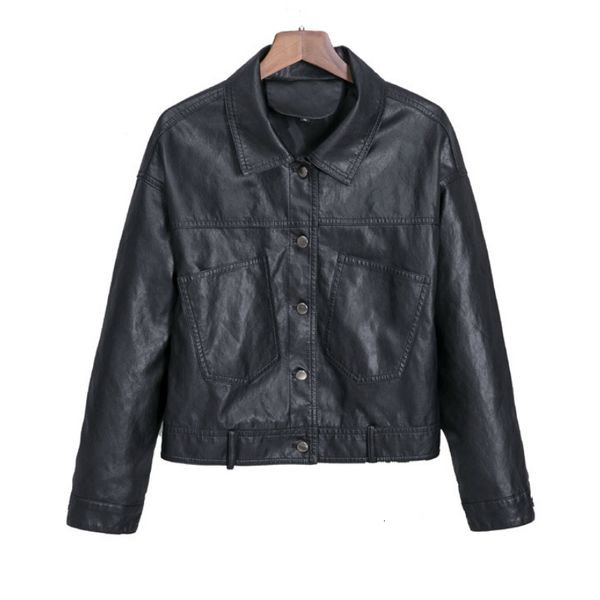 leather korean large pocket lapel pu coat for women casual loose single-breasted black faux leather motor cycle jacket
leather korean large pocket lapel pu coat for women casual loose single-breasted black faux leather motor cycle jacket