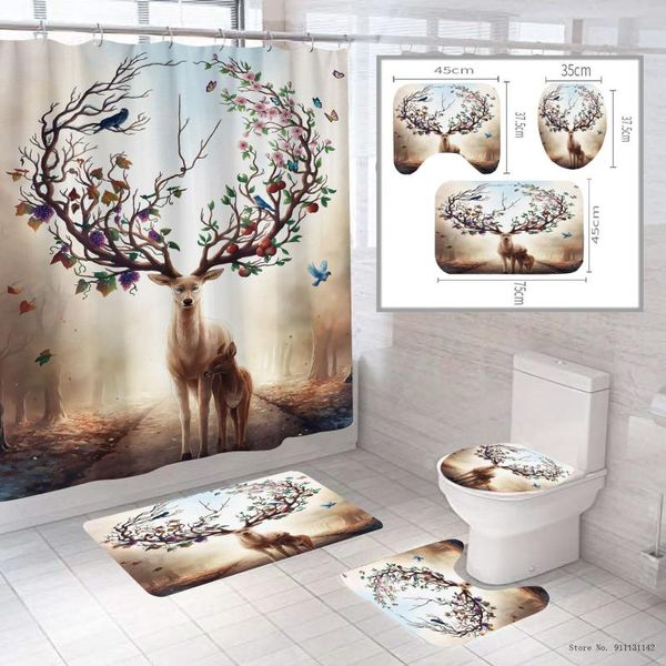 shower curtains 3d animal moose printed curtain waterproof in bathroom with hook set soft bath mat
shower curtains 3d animal moose printed curtain waterproof in bathroom with hook set soft bath mat