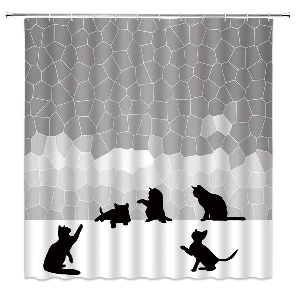 animal shower curtain black cats three-dimensional gray honeycomb pattern background wall,70x70 inch polyester fabric bathroom
animal shower curtain black cats three-dimensional gray honeycomb pattern background wall,70x70 inch polyester fabric bathroom