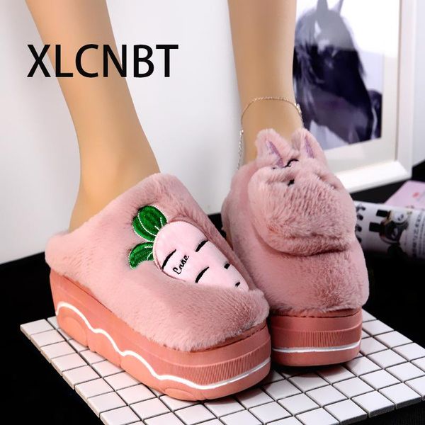 slippers cute turnip slipper winter cotton women lady indoor thick botton warm furry high heel half bag shoes, Black
slippers cute turnip slipper winter cotton women lady indoor thick botton warm furry high heel half bag shoes, Black