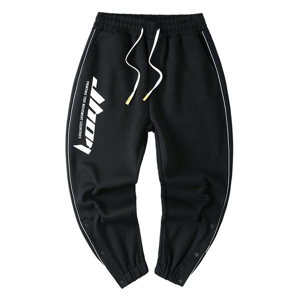 men's pants man sport casual home male sweatpants printed button design high street elastic waist loose big size, Black
men's pants man sport casual home male sweatpants printed button design high street elastic waist loose big size, Black