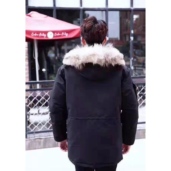 men's winter casacos coat fashion thick down parkas with real wolf fur hood manteau outerwear warm jacket coats, Black
men's winter casacos coat fashion thick down parkas with real wolf fur hood manteau outerwear warm jacket coats, Black