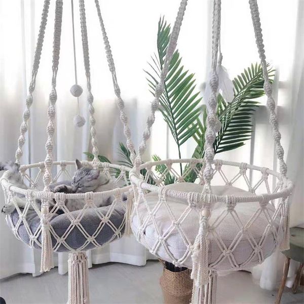cat beds & furniture boho style cotton rope handwoven hammock bohemia macrame wall hanging pet bed kitty sleep cats tapestry indoor decor
cat beds & furniture boho style cotton rope handwoven hammock bohemia macrame wall hanging pet bed kitty sleep cats tapestry indoor decor