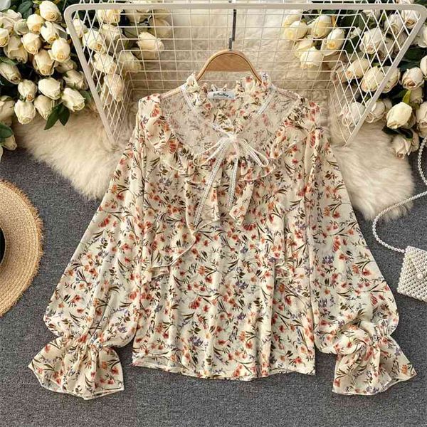 autumn women's blouse mesh splicing sweet chiffon ears stand collar puff sleeve loose wild floral shirt uk646 210506, White
autumn women's blouse mesh splicing sweet chiffon ears stand collar puff sleeve loose wild floral shirt uk646 210506, White