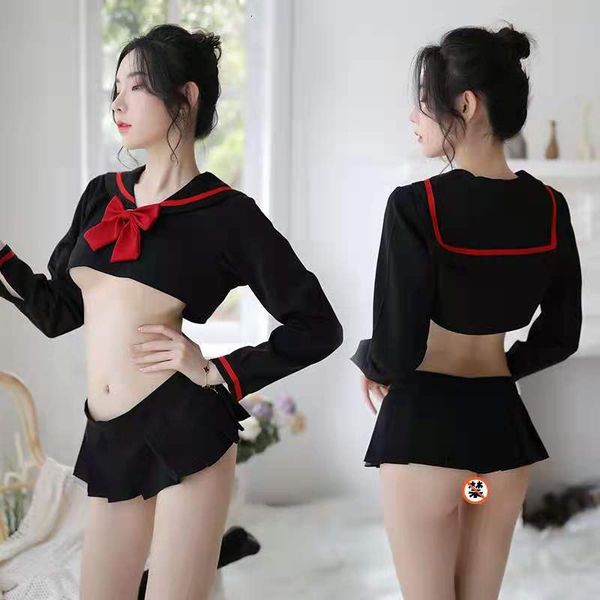underwear student jk uniform temptation po pography long sleeved sailor suit fashion pajamas, Red;black
underwear student jk uniform temptation po pography long sleeved sailor suit fashion pajamas, Red;black