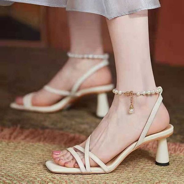 sandals fashion pearl chain thin high heels women pu leather cross strap gladiator shoes woman party dress ladies rvu9, Black
sandals fashion pearl chain thin high heels women pu leather cross strap gladiator shoes woman party dress ladies rvu9, Black