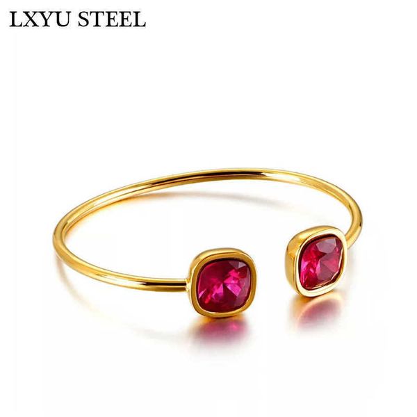 brand new stainless steel female bangles bracelets gem stone cuff open women wedding jewellery gifts accessories q0719, Black
brand new stainless steel female bangles bracelets gem stone cuff open women wedding jewellery gifts accessories q0719, Black