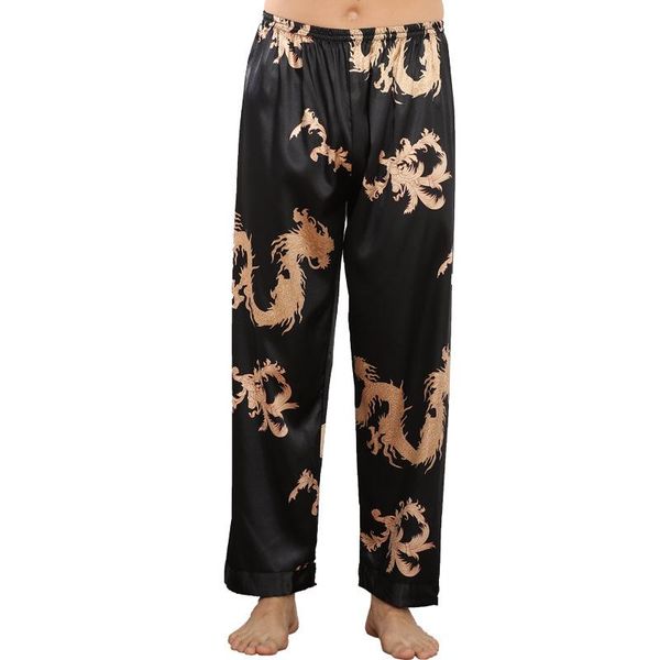 men's sleepwear summer dragon print satin pajama sleep pants for men imitation silk home male sleeping trousers bottoms, Black;brown
men's sleepwear summer dragon print satin pajama sleep pants for men imitation silk home male sleeping trousers bottoms, Black;brown