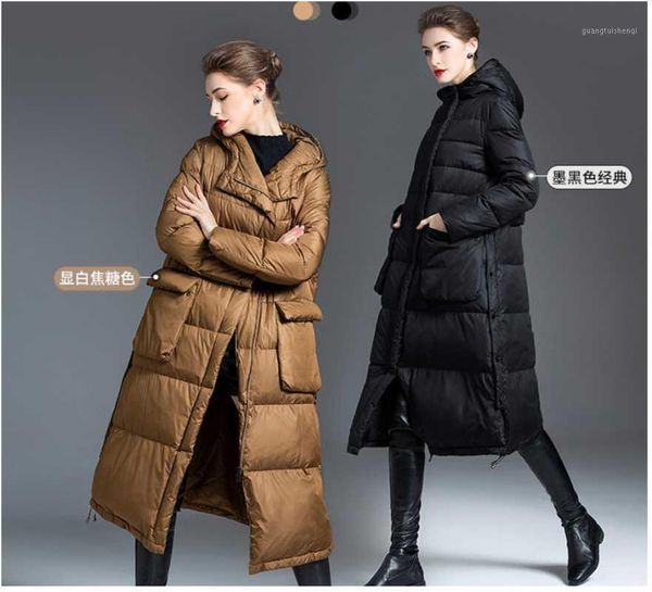 female black hooded women's down coats jacket 2021 winter loose long over the knee 90% duck jackets coat overcoats girl & parkas
female black hooded women's down coats jacket 2021 winter loose long over the knee 90% duck jackets coat overcoats girl & parkas