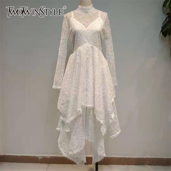 lace black slim dress for women stand collar long sleeve high waist irregular hem dresses female fashion style 210520, Black;gray
lace black slim dress for women stand collar long sleeve high waist irregular hem dresses female fashion style 210520, Black;gray