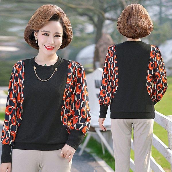 women's blouses & shirts women spring autumn style chiffon lady casual round neck printed long sleeve patchwork blusas, White
women's blouses & shirts women spring autumn style chiffon lady casual round neck printed long sleeve patchwork blusas, White