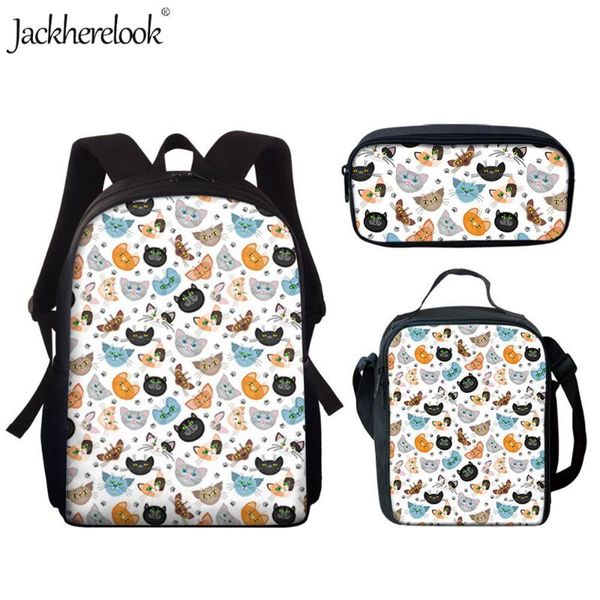 school bags jackherelook cartoon cats animal pattern 3set for teen girls casual kids backpack women schoolbag mochila escolar
school bags jackherelook cartoon cats animal pattern 3set for teen girls casual kids backpack women schoolbag mochila escolar