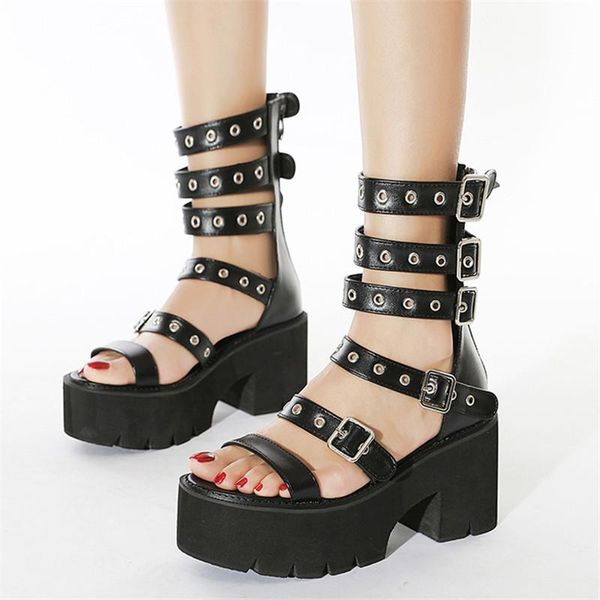 drop ship 35-43 retro street punk rome gothic gladiator sandals women buckle hollow out chunky platform high heels shoes dress, Black
drop ship 35-43 retro street punk rome gothic gladiator sandals women buckle hollow out chunky platform high heels shoes dress, Black