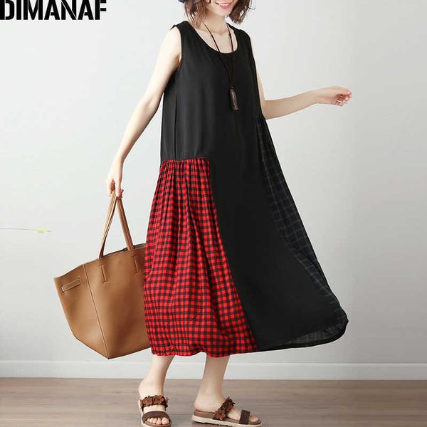 women dress summer plus size femme vintage black sundress sleeveless linen plaid spliced lady elegnat vestido long 210531, Black;gray
women dress summer plus size femme vintage black sundress sleeveless linen plaid spliced lady elegnat vestido long 210531, Black;gray
