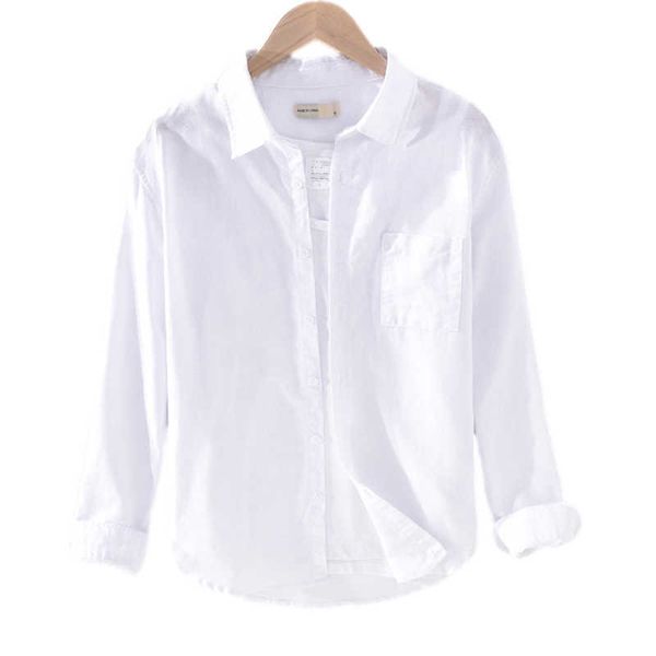 cotton linen long sleeve shirt for men summer solid fashion casual classic single pocket turn-down collar male clothes 210601, White;black
cotton linen long sleeve shirt for men summer solid fashion casual classic single pocket turn-down collar male clothes 210601, White;black