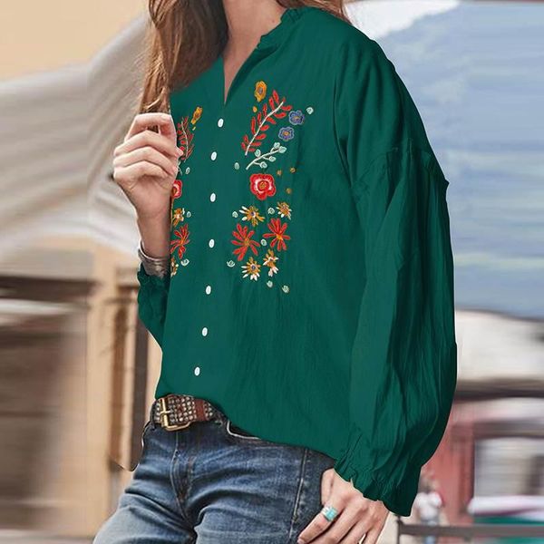 vintage floral embroidery blouse 2021 springwomen elegant v neck shirt ruffles blusas buttons cotton long sleeve women's blouses & shi, White
vintage floral embroidery blouse 2021 springwomen elegant v neck shirt ruffles blusas buttons cotton long sleeve women's blouses & shi, White