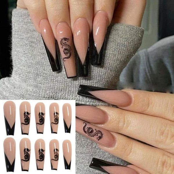 false nails 24pcs/box detachable dragon long coffin wearable ballerina fake full cover nail tips press on, Red;gold
false nails 24pcs/box detachable dragon long coffin wearable ballerina fake full cover nail tips press on, Red;gold