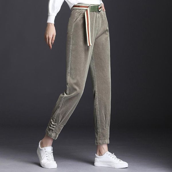 women's pants & capris women autumn and winter corduroy harem trousers for high waist, Black;white
women's pants & capris women autumn and winter corduroy harem trousers for high waist, Black;white