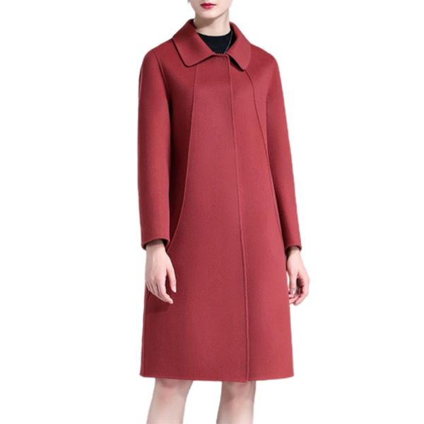 women's wool & blends autumn winter double-faced woolen coat women loose long coats womens casual overcoat 100% f1156, Black
women's wool & blends autumn winter double-faced woolen coat women loose long coats womens casual overcoat 100% f1156, Black