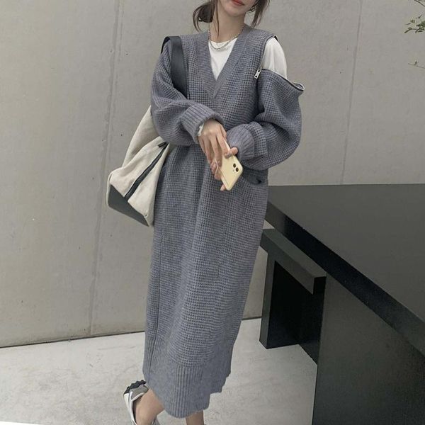 casual dresses women autumn winter long sweater dress ladies sleeve straight split knitted pullover zipper solid simple vestido, Black;gray
casual dresses women autumn winter long sweater dress ladies sleeve straight split knitted pullover zipper solid simple vestido, Black;gray