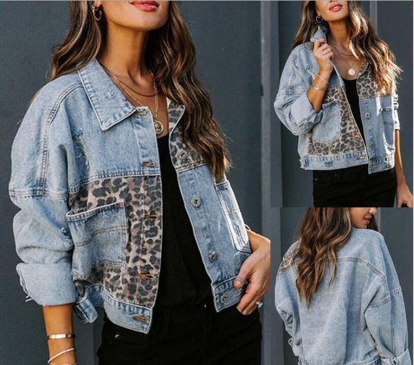 women's jackets cross-border autumn and winter denim jacket female long sleeve independent station european american coat leopar, Black;brown
women's jackets cross-border autumn and winter denim jacket female long sleeve independent station european american coat leopar, Black;brown