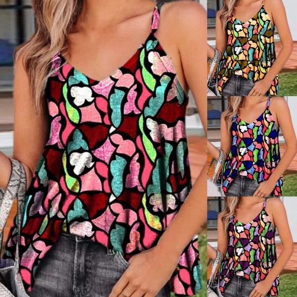 women's tanks & camis summer women tank sleeveless ladies camisole v-neck sling mixed color printed female vest 2021 fashion, White
women's tanks & camis summer women tank sleeveless ladies camisole v-neck sling mixed color printed female vest 2021 fashion, White