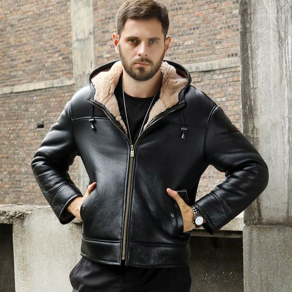 mens black shearling jacket short motorcycle thicken fur coat hooded leather sheepskin men's & faux
mens black shearling jacket short motorcycle thicken fur coat hooded leather sheepskin men's & faux