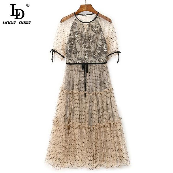 casual dresses ld linda della 2021 fashion designer summer party dress women's round-neck half sleeve mesh polka dot print vintage midi, Black;gray
casual dresses ld linda della 2021 fashion designer summer party dress women's round-neck half sleeve mesh polka dot print vintage midi, Black;gray