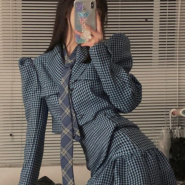 women's jackets spring and autumn port style retro chic high street fashion sweet spicy girl houndstooth suit jacket half skirt, Black;brown
women's jackets spring and autumn port style retro chic high street fashion sweet spicy girl houndstooth suit jacket half skirt, Black;brown