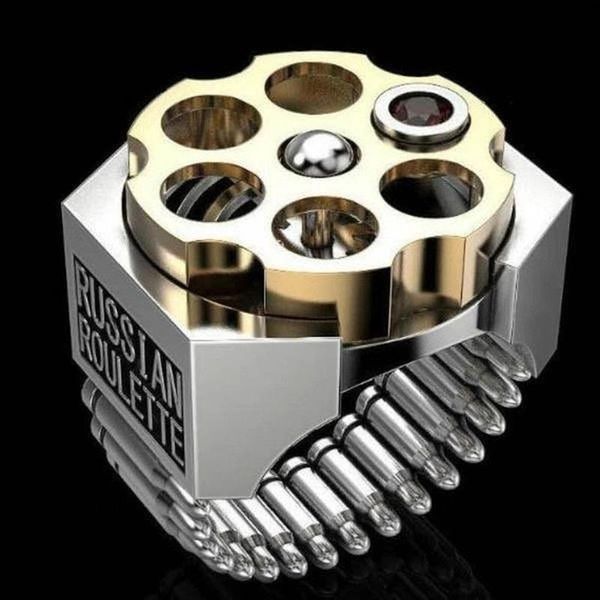 vintage punk s925 silver roulette shaped men's ring gift jewelry wholesale cluster rings, Golden;silver 
vintage punk s925 silver roulette shaped men's ring gift jewelry wholesale cluster rings, Golden;silver