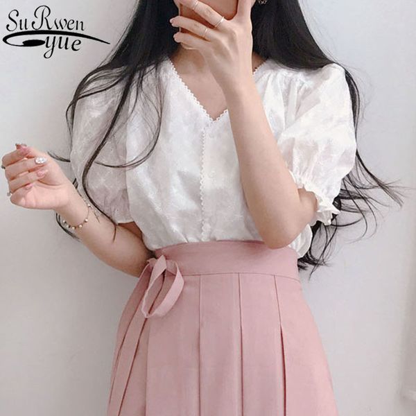 korean clothes embroidery hollow out female cotton short sleeve solid shirt vintage lantern woman's blouses 9597 210508, White
korean clothes embroidery hollow out female cotton short sleeve solid shirt vintage lantern woman's blouses 9597 210508, White