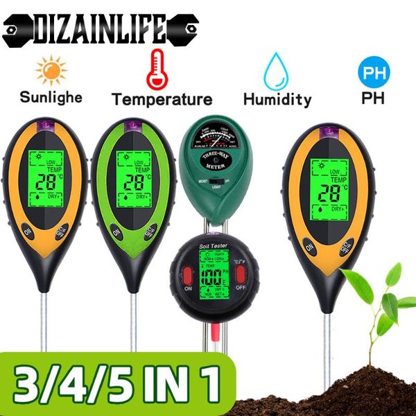 3/4/5 in 1 digital soil ph meter moisture tester temperature sunlight intensity measurement monitor detector for garden plant meters
3/4/5 in 1 digital soil ph meter moisture tester temperature sunlight intensity measurement monitor detector for garden plant meters