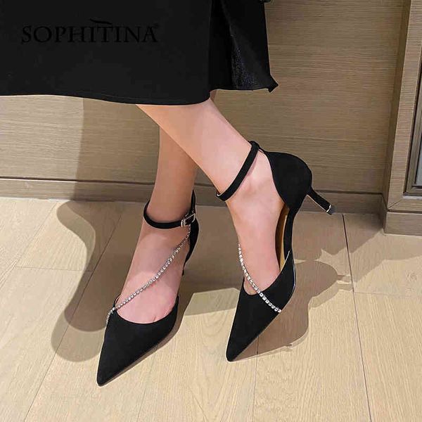 sophitina elegant high-heeled women shoes chain premium leather pointed solid color stiletto ladies pumps party ao620 210513, Black
sophitina elegant high-heeled women shoes chain premium leather pointed solid color stiletto ladies pumps party ao620 210513, Black
