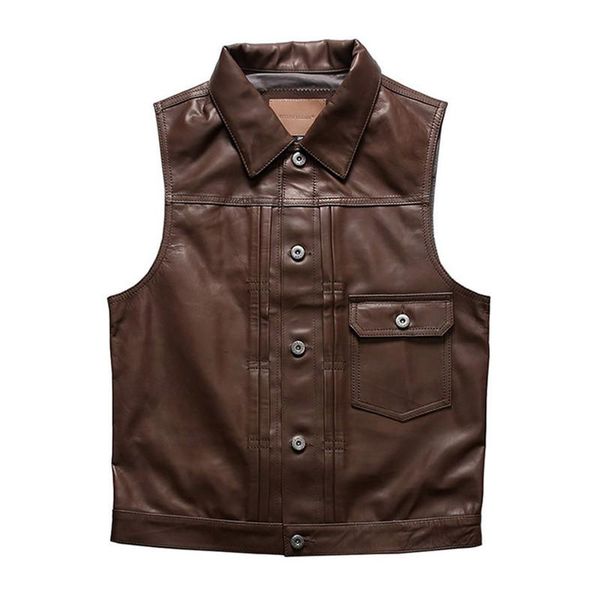 men's vests 2021 light brown summer casual style genuine leather vest men single breasted real natural cowhide slim fit short japan coa, Black;white
men's vests 2021 light brown summer casual style genuine leather vest men single breasted real natural cowhide slim fit short japan coa, Black;white