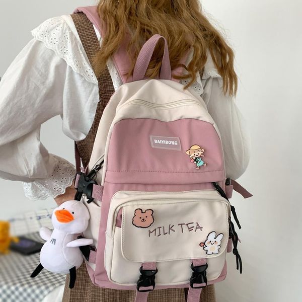 english embroidery insert buckle backpack solid color multiple pockets waterproof nylon women female schoolbag
english embroidery insert buckle backpack solid color multiple pockets waterproof nylon women female schoolbag
