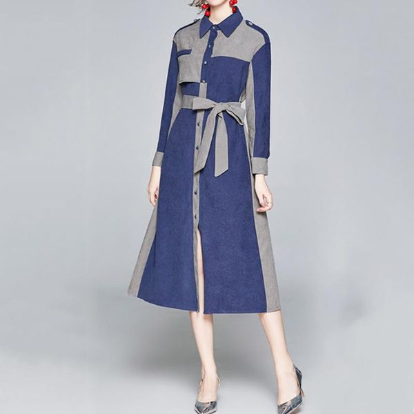 casual dresses western style dress fashion temperament platycodon splicing contrast belt single-breasted lapel long sleeve woman's clot, Black;gray
casual dresses western style dress fashion temperament platycodon splicing contrast belt single-breasted lapel long sleeve woman's clot, Black;gray