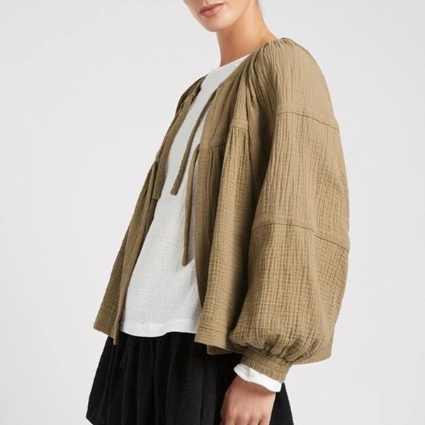 women's jackets zoepo casual lantern sleeve women fashion lace up open stitch coats elegant solid loose female ladies, Black;brown
women's jackets zoepo casual lantern sleeve women fashion lace up open stitch coats elegant solid loose female ladies, Black;brown