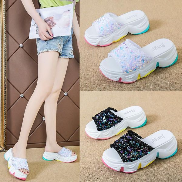 med shoes woman 2021 slippers casual glitter slides pantofle platform luxury jelly flat fashion bling crystal fabric pu, Black
med shoes woman 2021 slippers casual glitter slides pantofle platform luxury jelly flat fashion bling crystal fabric pu, Black